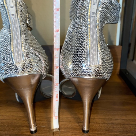 Nine West - Glamorous Silver Sequin Heels - Picture 3 of 11